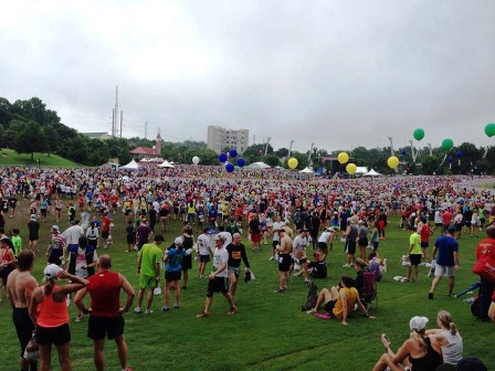 Peachtree Road Race Finish