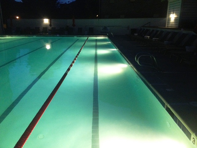 I started my swim while it was still dark outside so I could get to strength training before work.