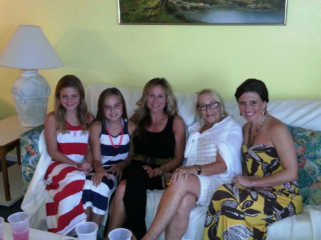My niece, sister-in-law, mother-in-law and my niece's friend before dinner to celebrate my MIL's 67th birthday