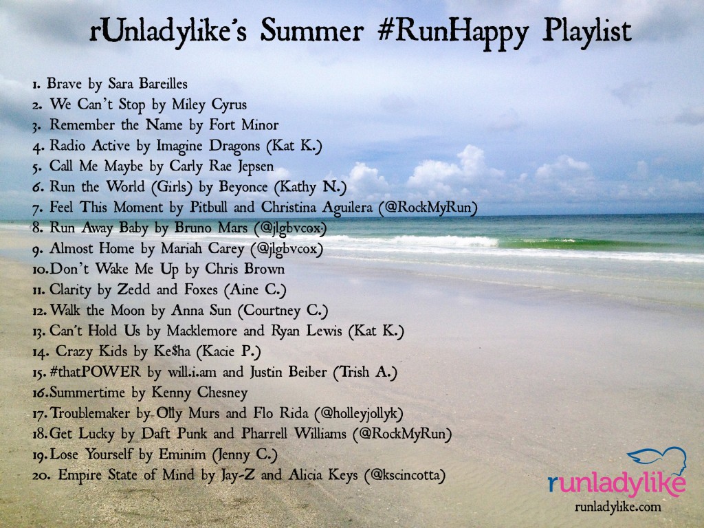 runladylike.com's Summer #RunHappy Playlist
