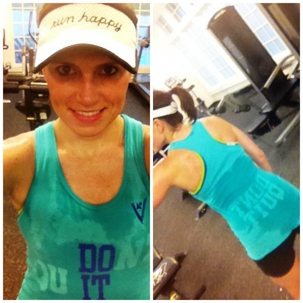 I wore my ViewSport tank top that shows a hidden message when I sweat: Don't Quit!