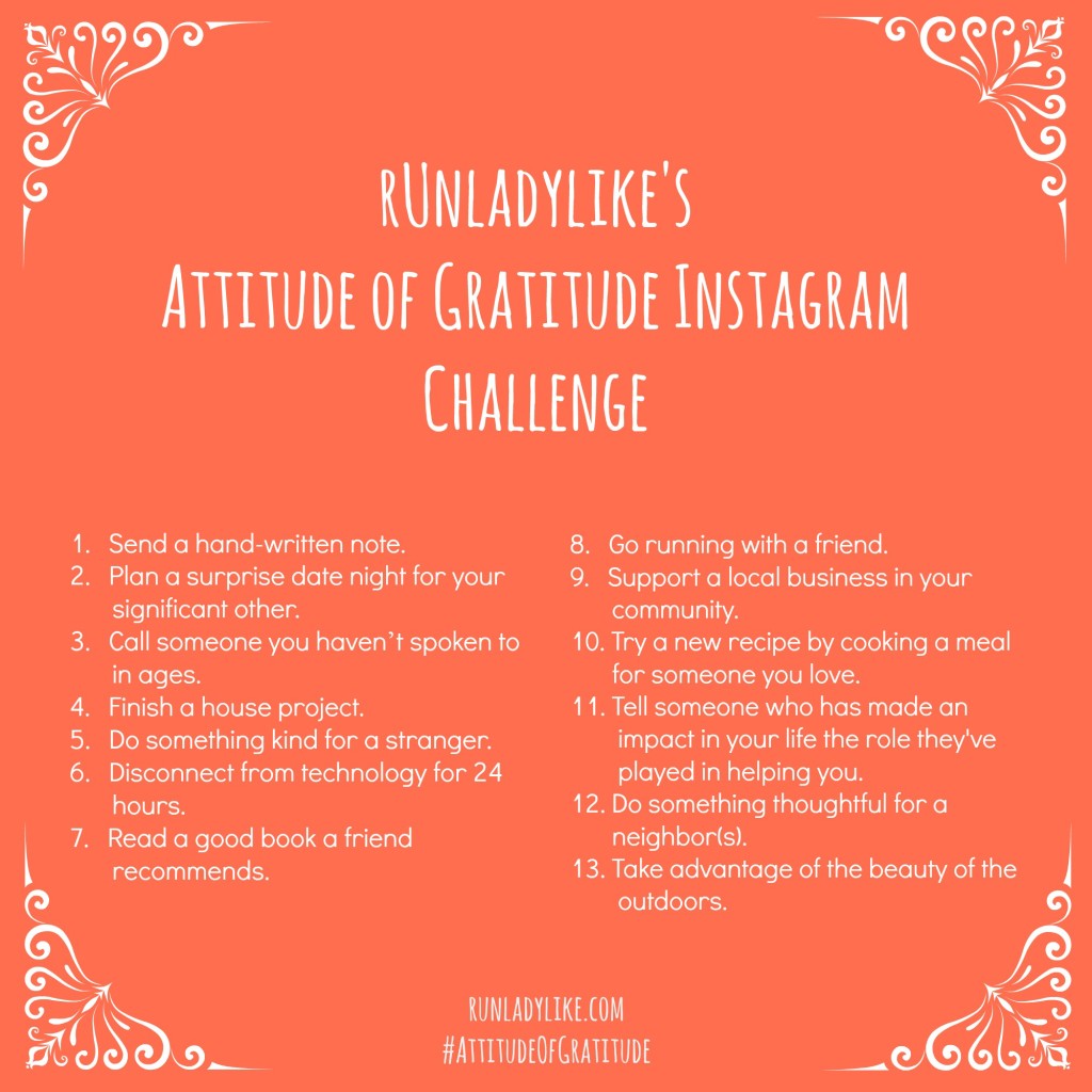 Attitude of Gratitude Instagram Challenge on runladylike.com