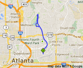 The Atlanta Beltline Eastside 10K Race Route on runladylike.com
