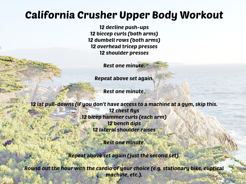 California Crusher Upper Body Workout on runladylike.com
