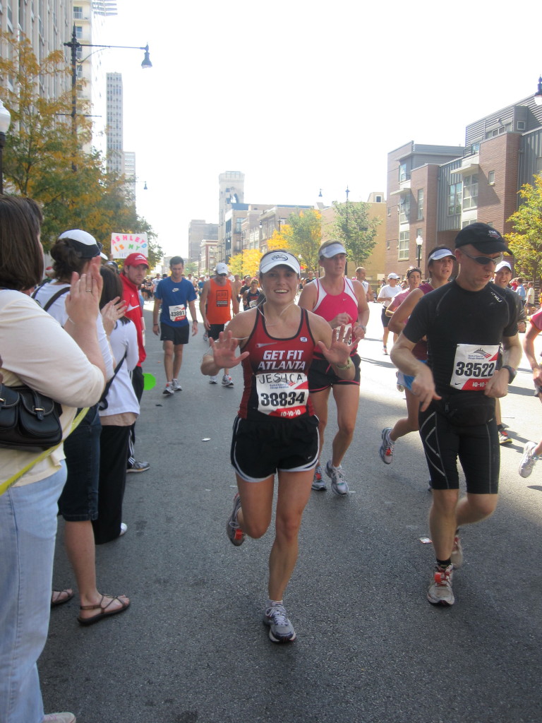 Jes running at mile 25