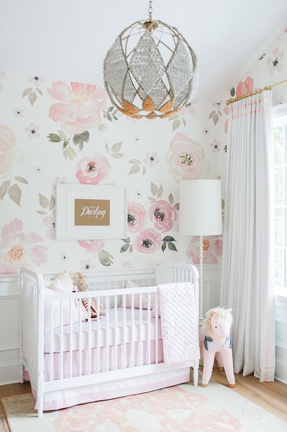pink and grey baby room on runladylike.com