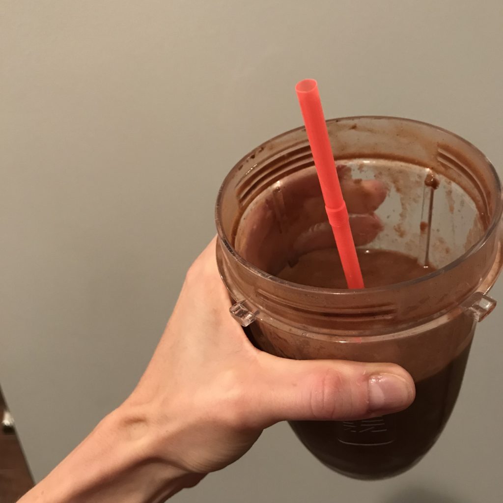 Post-workout chocolate coffee protein smoothie on runladylike.com